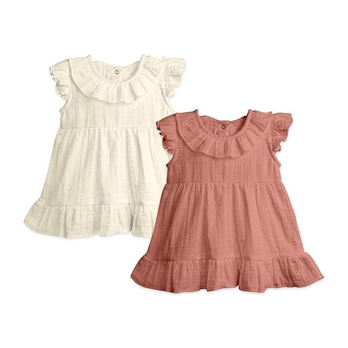 Kidbeaยฎ Baby Girls Midi/Knee Frocks Birthday Gift | Summer Dress | New Cute Trendy Frock Made with 100% Linen Fabrics