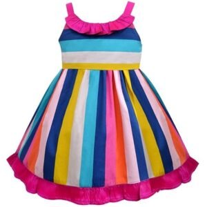 A.T.U.N. (ALL THINGS UBER NICE) Girls Skater Printed Cotton Julie Knee Length Sleeveless Dress