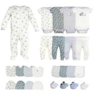 GRES 10-Piece Newborn Baby Clothing & Layette Gift Set - 100% Pure Cotton, Ultra Soft & Breathable Essentials - Fits to 0-3 Months Infants - Perfect New Born Outfit Pack